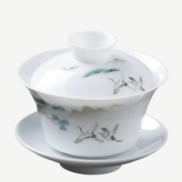 Crane Pattern Gaiwan Teacup