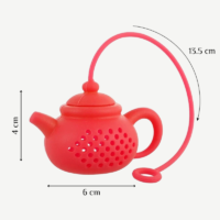 Teapot-Shape Tea Infuser Strainer Red