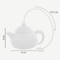 Teapot-Shape Tea Infuser Strainer White